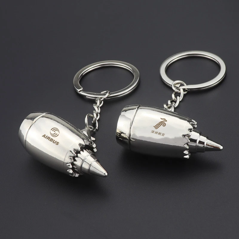 EDC-New Product Creative Aviation Aircraft Engine Keychain Business Gift Unit Luggage Pendant