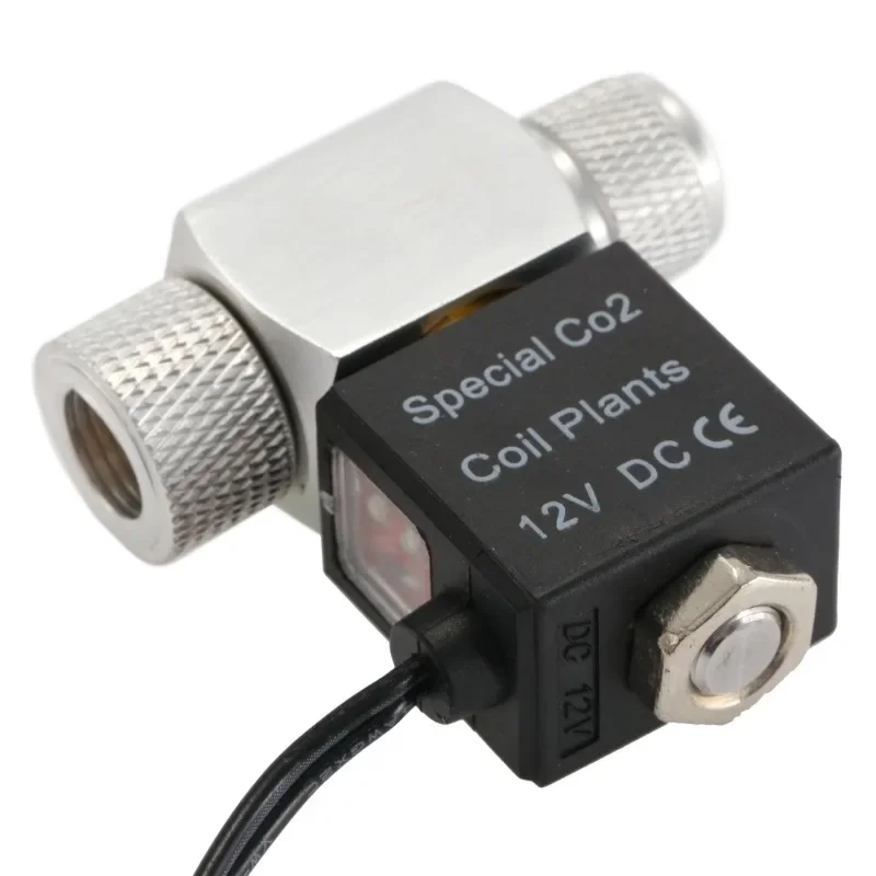 Aquarium Solenoid Valve CO2 System Regulator Aquarium Accessories Electric Low Temperature Magnetic Valve For Fish Tank DC12V