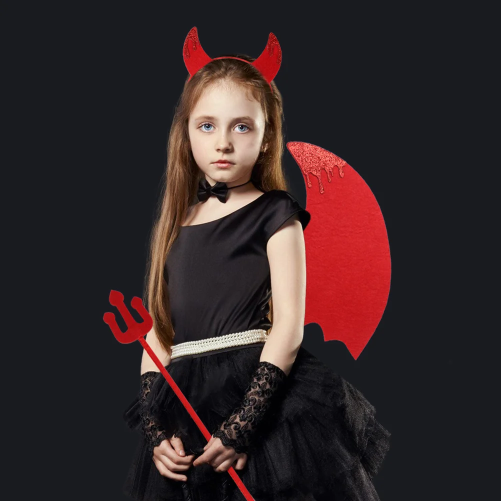 

1Set Kids Devil Costume Set Cute Devil Cosplay Accessories for Halloween Party Performance Cosplay Props Party Dress Up Costume