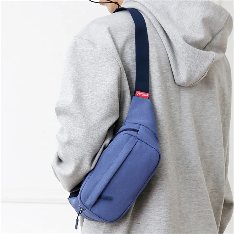 

Men Women Universal Models Waist Bag Fashion Crossbody Bags Sports Cell Phone Bags Solid Color Large Capacity Chest Bags