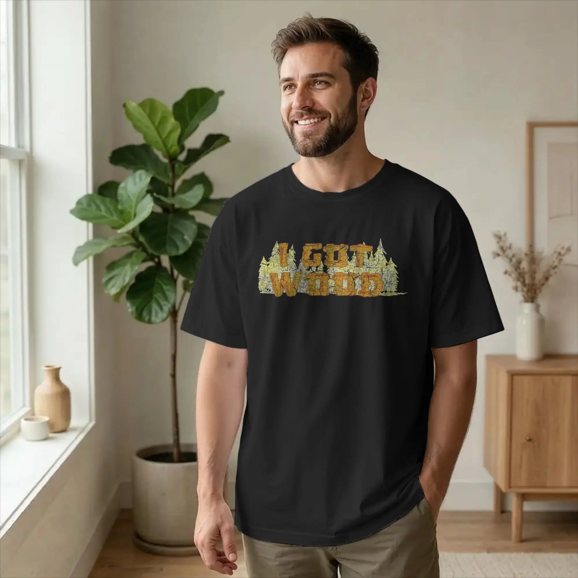Shauns Zombie Dead I Got Wood Men's T Shirts Ed Custom Novelty Tee Short Sleeve Crewneck T-Shirts Pure Cotton Printed Clothing