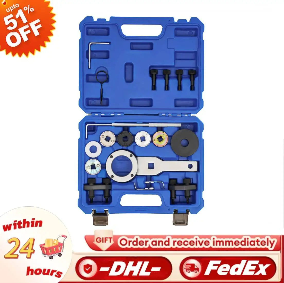 

Engine Timing Chain Camshaft Lock Tool Kit, Engine Crankshaft Timing Manual Tool Kit, fit for VW and Audi 1.8/2.0 EA888 XC4103B