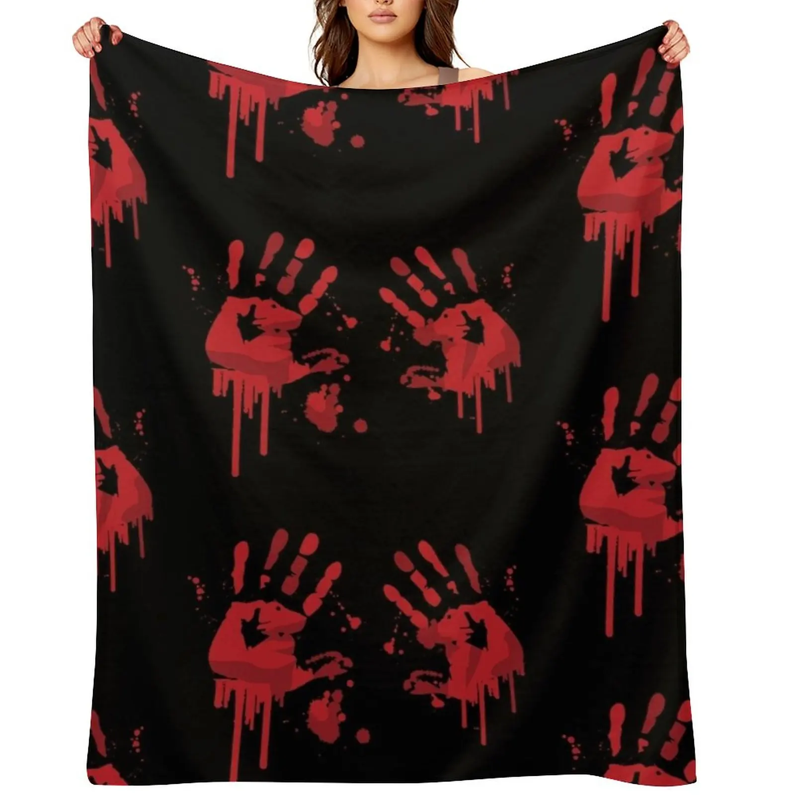 Bloody handprints Throw Blanket Soft Big Sofa Throw Loose for babies Blankets
