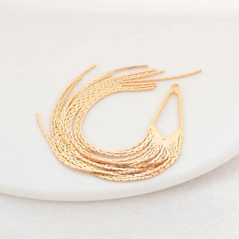 125MM 14K Gold Color Brass Chain Tassel Charms Pendants High Quality Jewelry Making Supplies Diy Findings