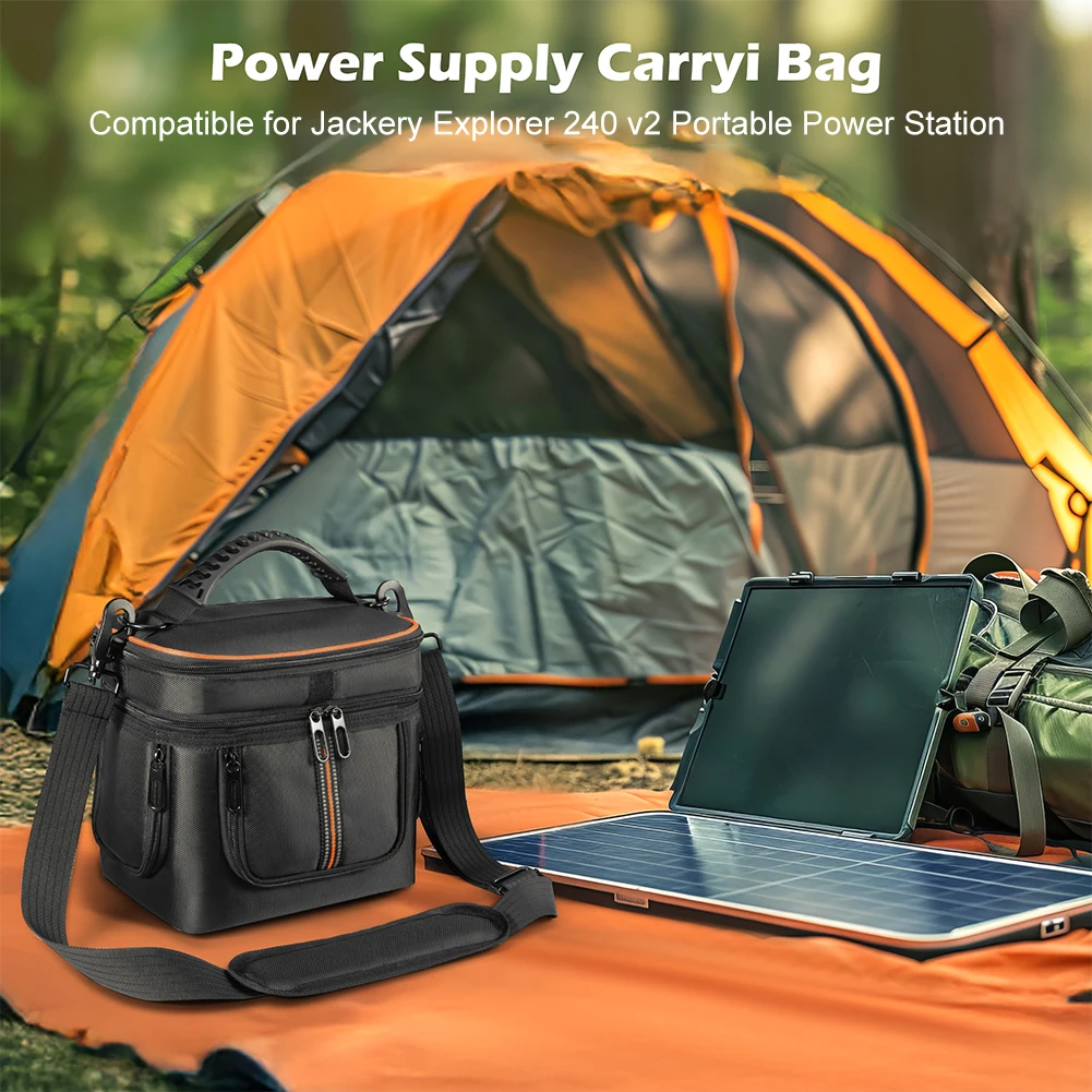 Bolsa de Estuche de transporte para Jackery Explorer 240 V2, estuche de almacenamiento, bolsa de almacenamiento de viaje impermeable, anticaída con correa para el hombro y asa
