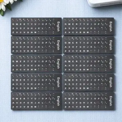 

10 Sheets Keyboard Stickers Letters Language Keyboards Decals Computer English Covers for Desktop Laptop