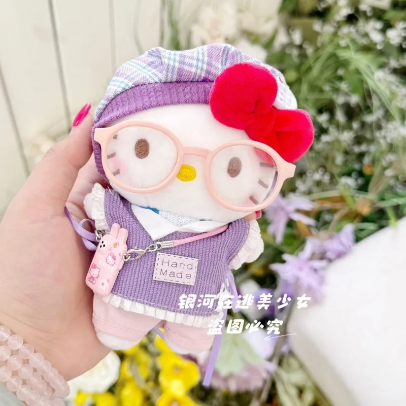 Uroczy breloczek z pluszową zabawką Hello Kitty Sanrio dla uczniów, śliczny, kreskówkowy, zawieszka do plecaka szkolnego, dekoracja, prezent dla dzieci.