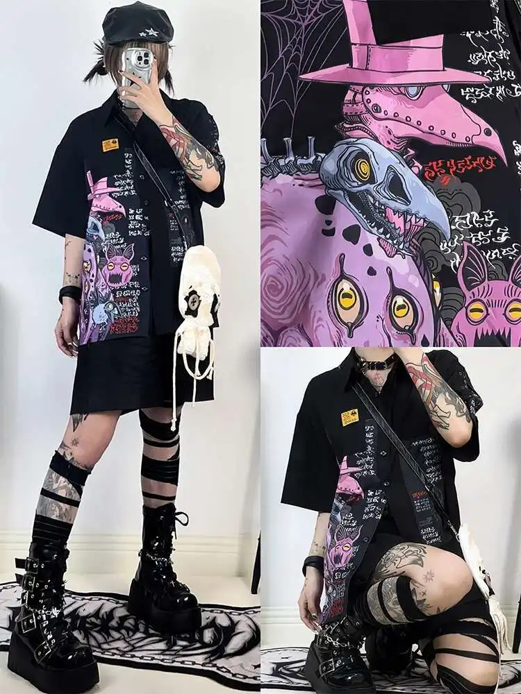 Nieuwe Chinese stijl nationale stijl Han Elements Sweet Cool T-shirt Shirt Zomer revers Tops Los en comfortabel