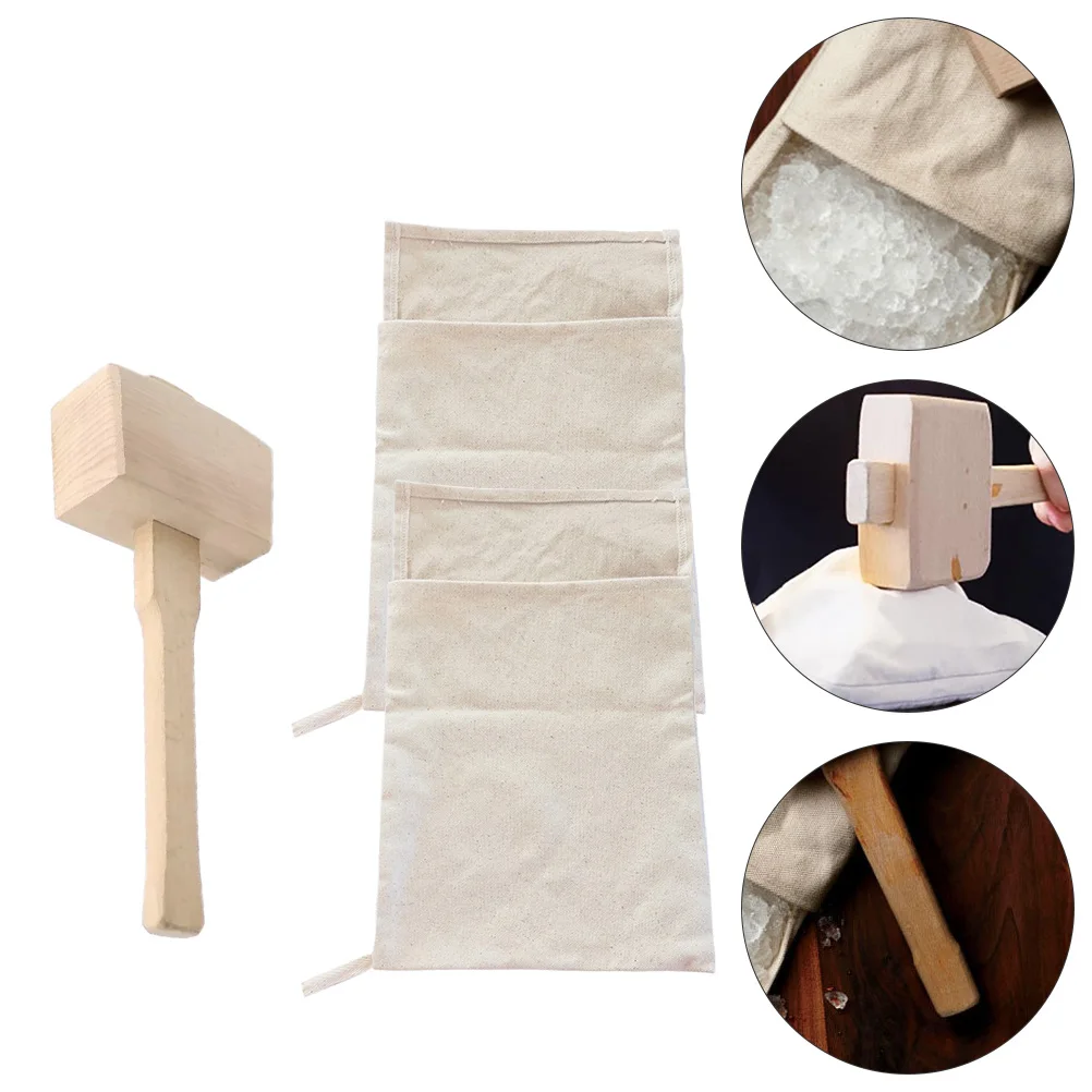 

3pcs Crushed Set Reusable Cotton Canvas Kitchen Accessories for Weddings Parties Bars Dried Crushing Lightweight Easy Clean