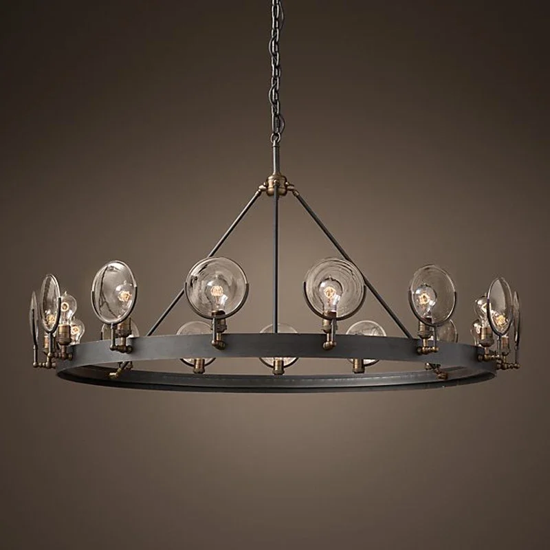 

American retro simple loft industrial wind chandelier simple beauty designer image store nostalgic lamps