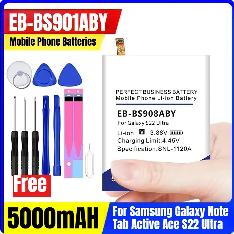 EB-BS901ABY 5000mAH لجهاز Samsung Galaxy Note Tab Active Ace S22 Ultra + Tool #1