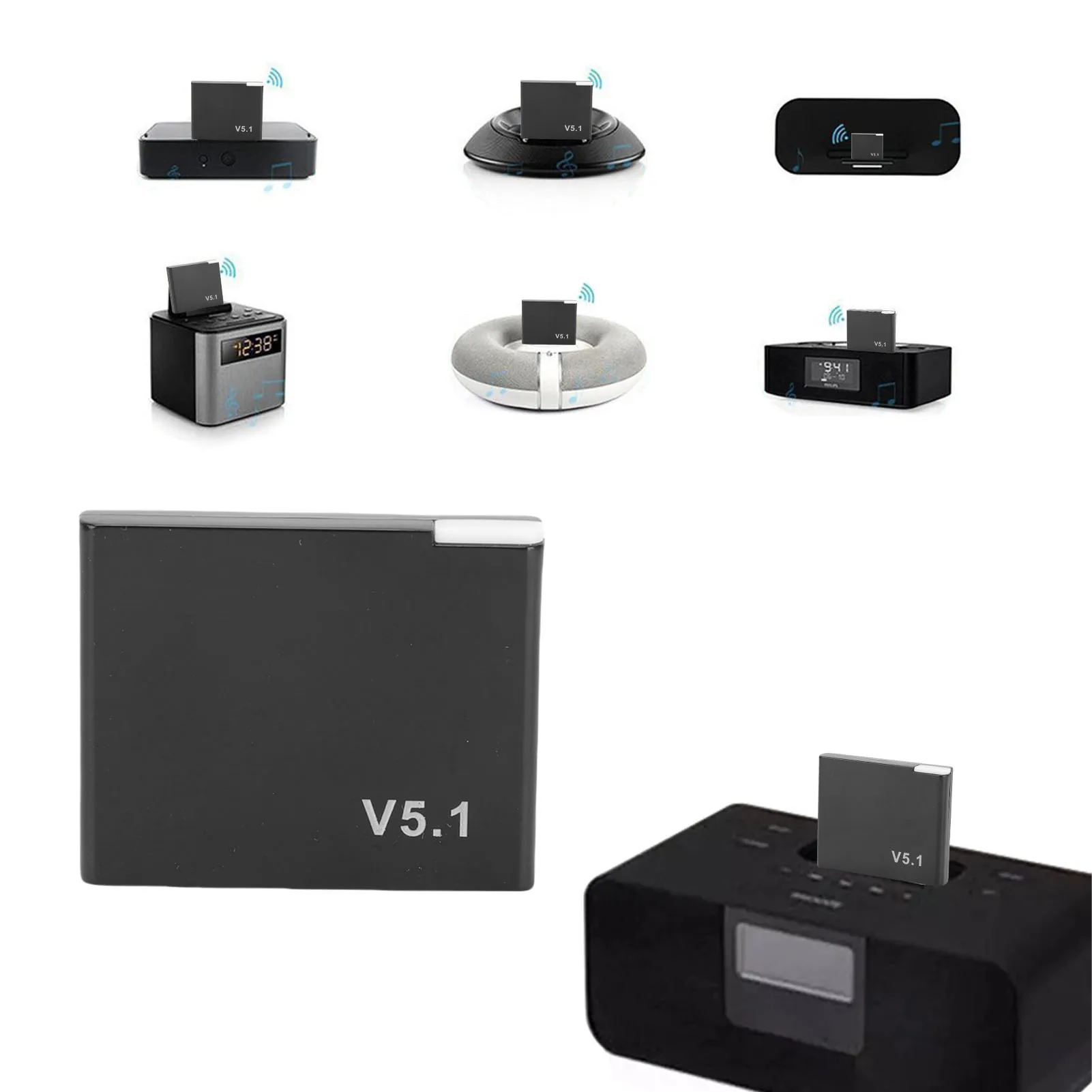 Dock Speaker Bluetooth Receiver Suitable for SoundDock Music Docking Station 30 Pin Connector Bluetooth 5.1 Adapter