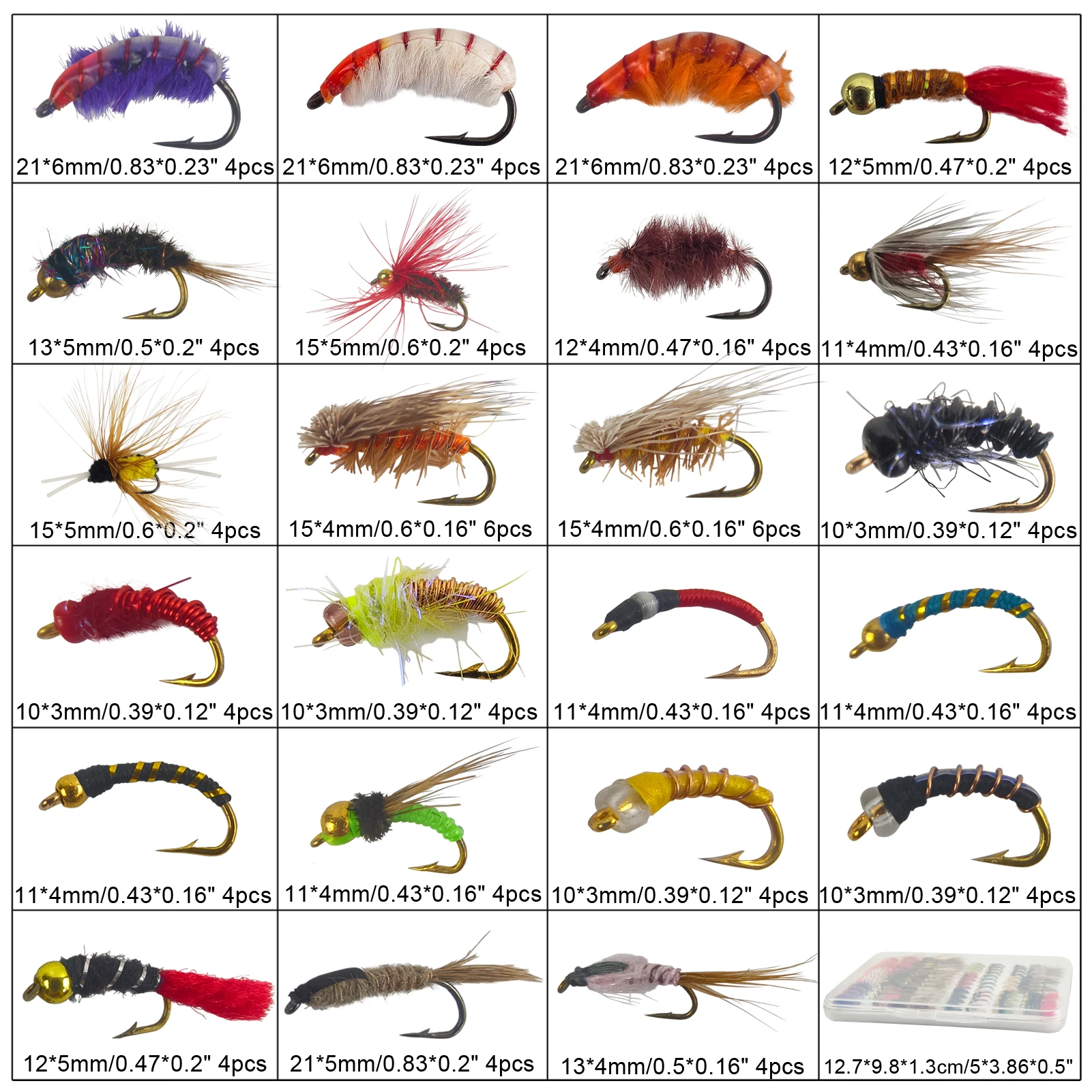 Free Fisher Kit de moscas húmedas y secas para trucha Caddis Zebra - imagen 2