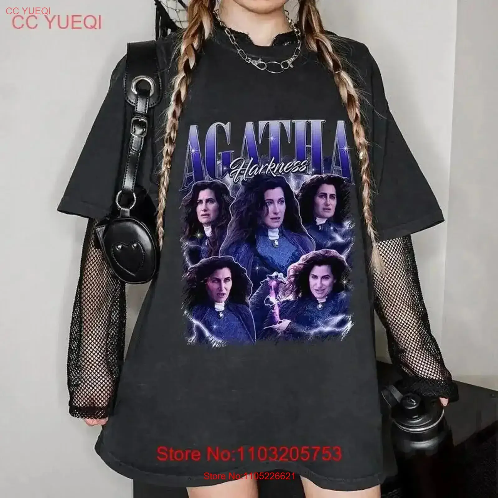 

Agatha Harkness Homage T Shirt Vintage All Along Villains Washed Versatile Stretched Top For Everyday Wear vintage Washed