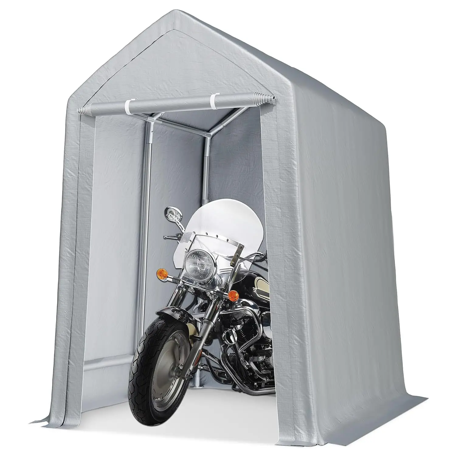 6x8FT Heavy Duty Carport Shelter with Roll-Up Zipper Door for Car Bike Motorcycle Tool Storage Outdoor Waterproof, Customized
