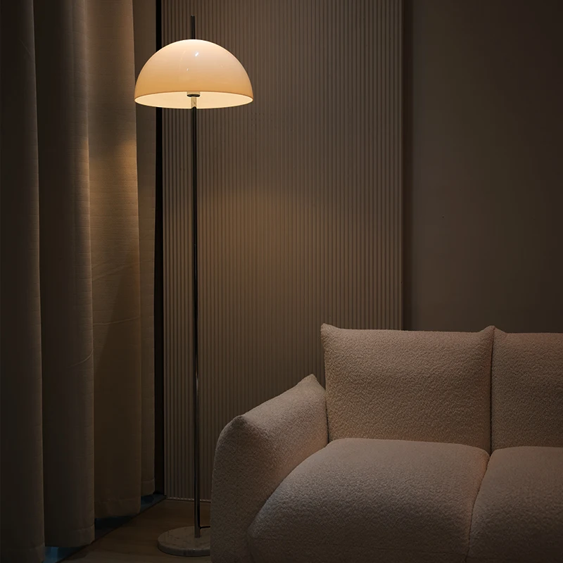 Marble and Acrylic Lamp Heads European Style Smart Dimming  Floor Stand Light LED Orange Floor Lamp