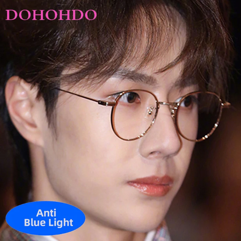 

Trendy Metal Round Frame Brand Designer Blue Light Blocking Glasses For Woman Man Optical Glasses For Computer Use Lentes Очк