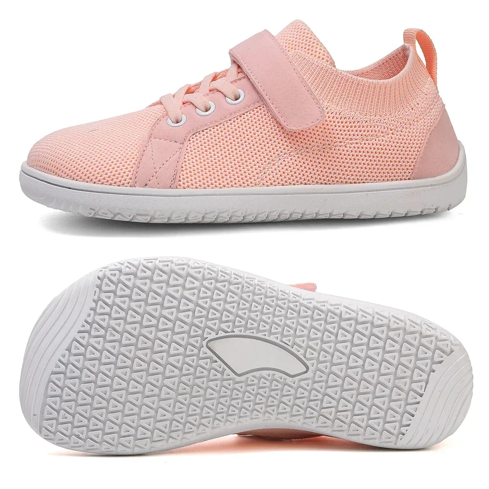 Zapatos descalzos de punta ancha para niño y niña, zapatillas minimalistas antideslizantes, planos para caminar, cero caída, para la escuela