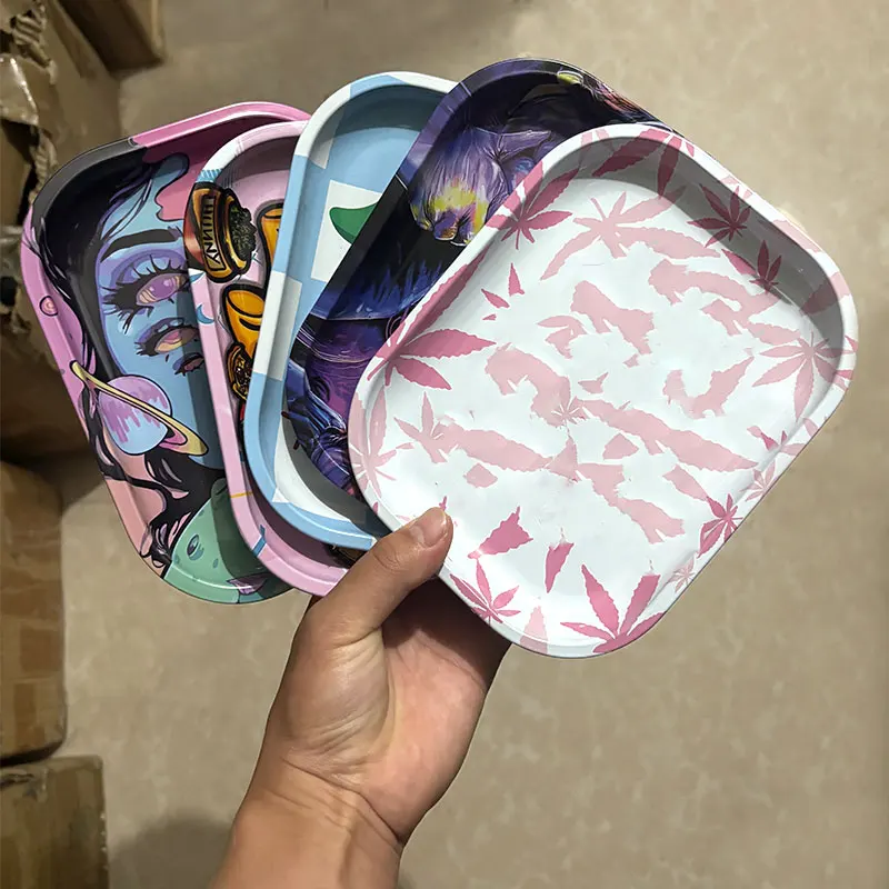 18*14/18*12.5Cm Cartoon Rolling Tray Container Storage Herb Tea Coffee Table Rolling Tool Various Styles