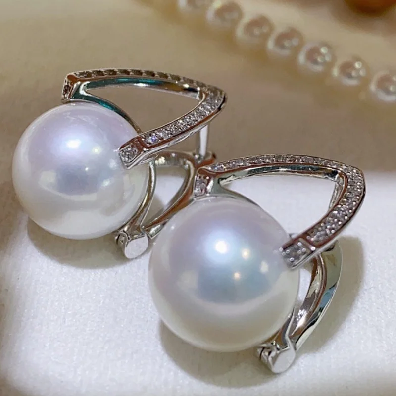 

SGARIT Jewelry Set 10-11m S925 Silver Aurora Edison Round Pearl Earrings Ring Pendant Necklace Jewellery Set For Women