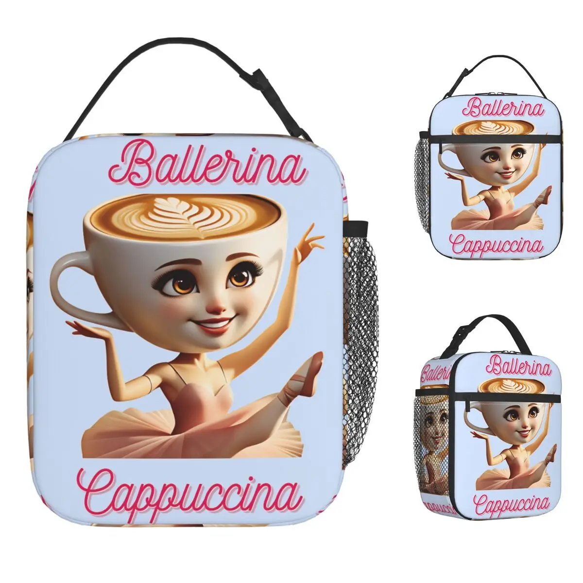 Itallan Brainrot Creative Animal Lunch Bag Casual Lunch Box Travel Convenient Thermal Tote Handbags For Child Print Cooler Bag