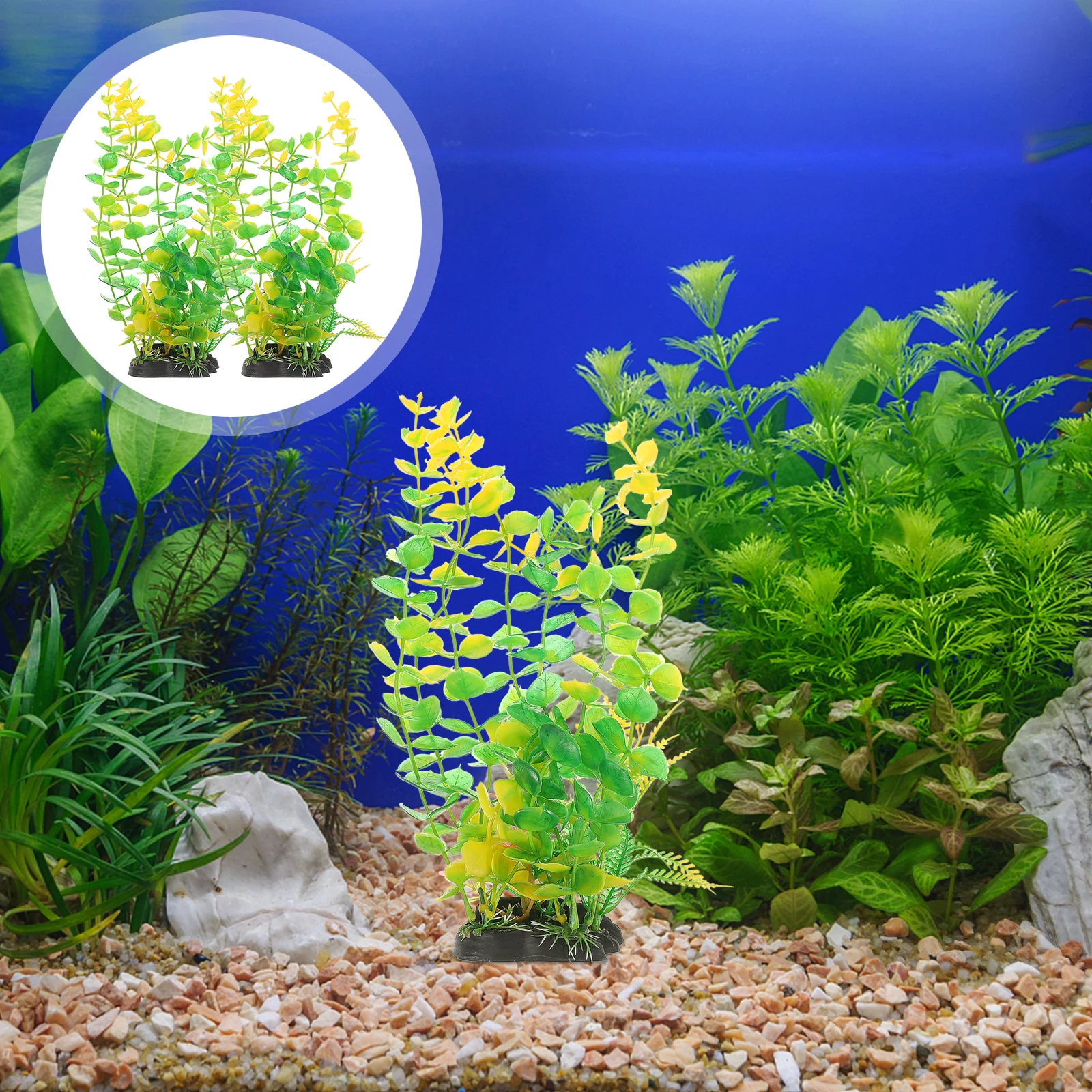 

2pcs Simulation Fish Tank Plants Delicate Artificial Aquarium Grass Home Office Decorative Landscape Saltwater Resistant Decor