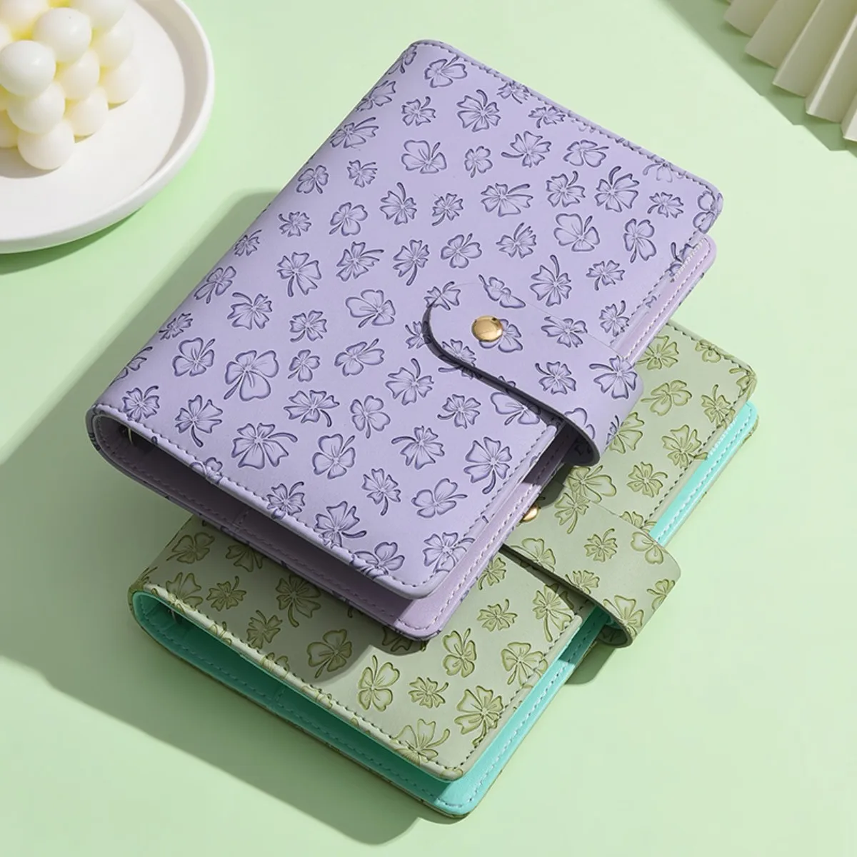 A6 PU-Leder-Ordner, preisgünstiges Notizbuch mit 6 Ringen, stilvolles Design, persönlicher Notizbuch-Ordner, kann zur Aufbewahrung von Bargeld und Budgets verwendet werden – Detail 4