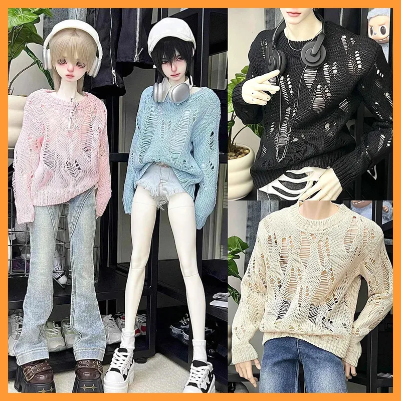 

1/3 1/4 Scale Casual Perforated Hollow Long Sleeves Sweater Model for Normal/Strong Uncle ID75 Dragon Soul 73 TD752 Body Dolls