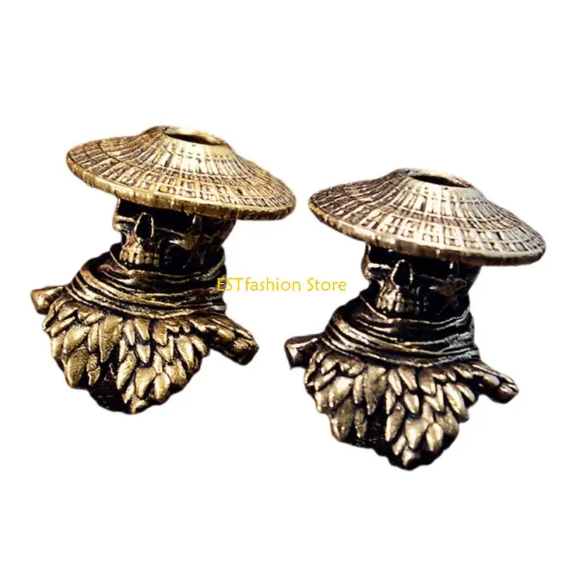 

Y5GC Metal Swordsman Skull Charm Pendant for Handmade Bracelets and Necklaces Large Hole Braiding Swordsman Collectibles