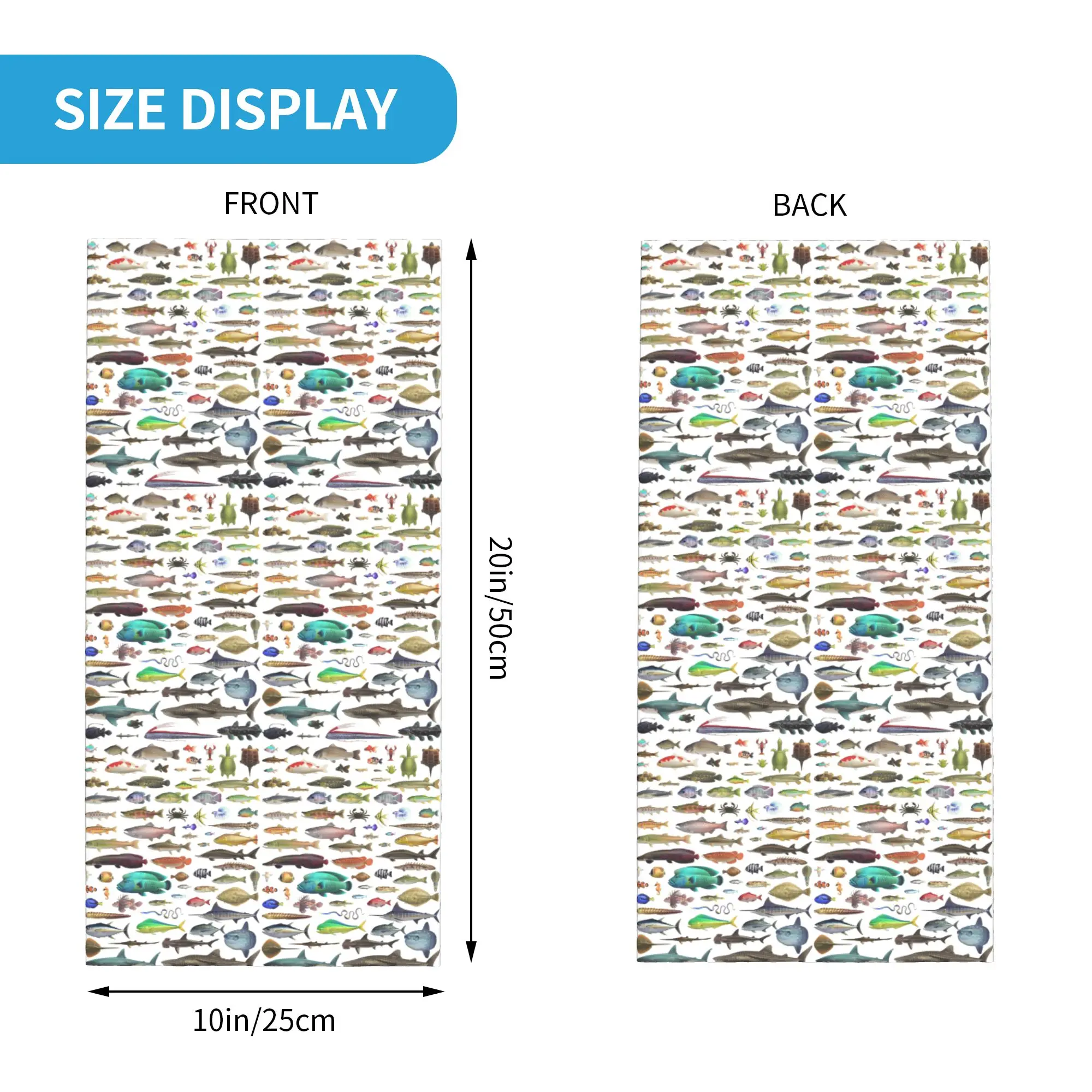 جميع الأسماك N Stuff Critterpedia باندانا الرقبة الجراب قناع مطبوع وشاح متعدد الاستخدام أغطية الرأس الجري للرجال والنساء الكبار #4