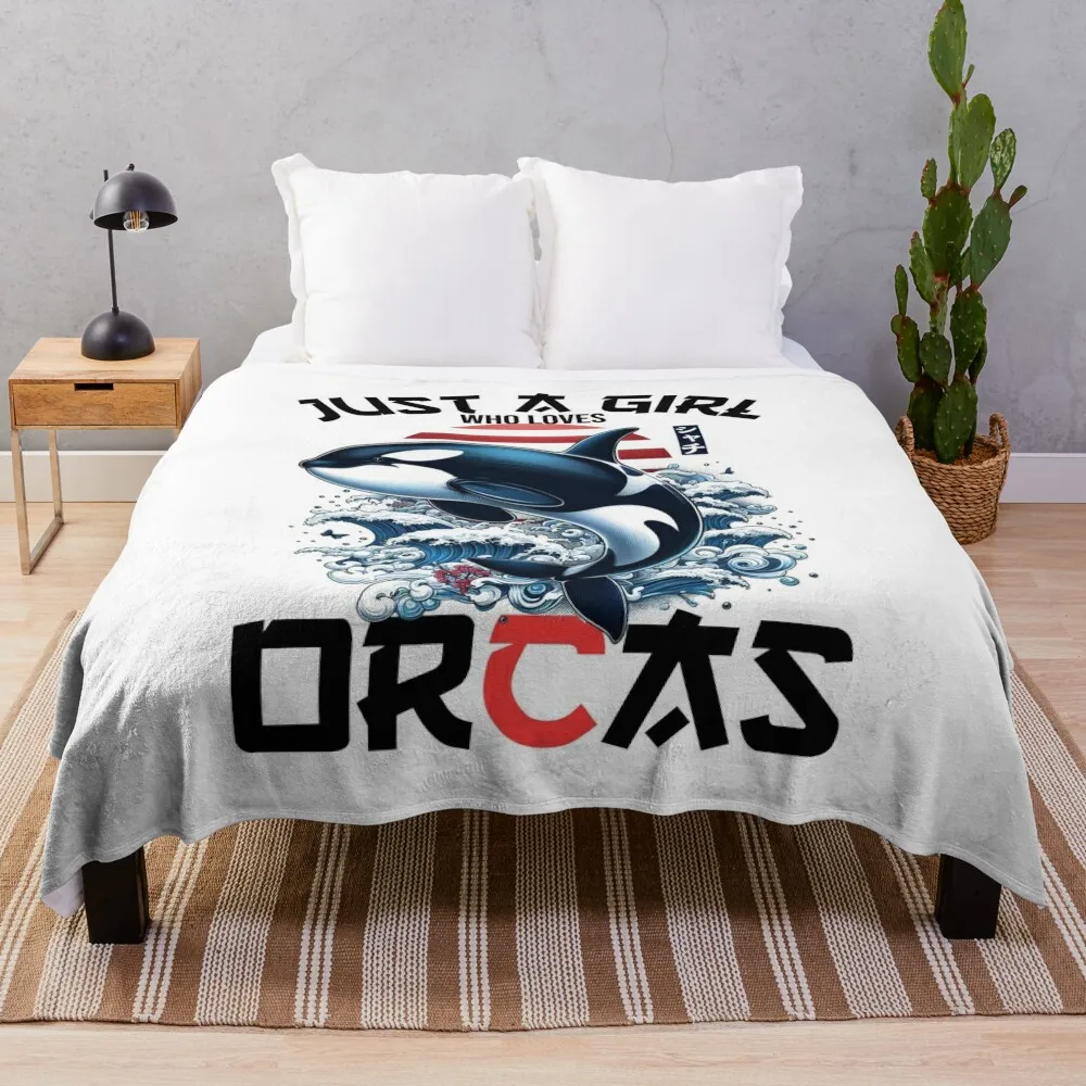 

Just A Girl Who Loves Orcas Throw Blanket Kid'S Flannels Blankets