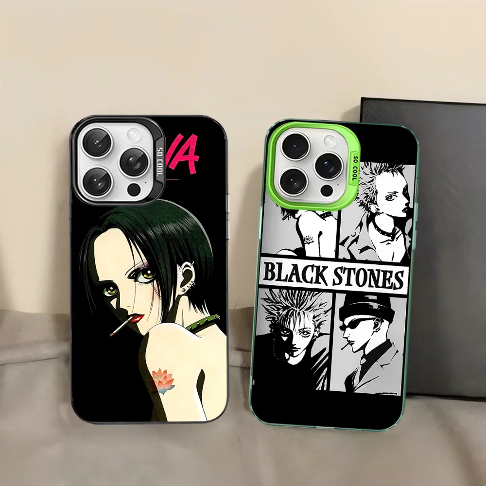 

Anime Cool Nana Osaki Line Plating Phone Case For IPhone 16 15 14 13 12 11 Pro Max X XR XSMAX 8 7 Plus Matte Shockproof Back