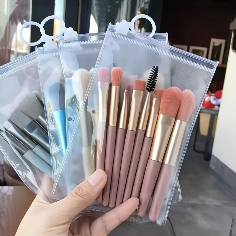 8pcs Portable Makeup Brush Set Mini Beauty Tools Soft Bristle 8pcs Nylon Makeup Brushes