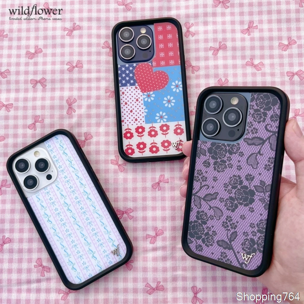 

Wildflower Dollhouse Lace Lover Phone Case for iPhone 16 15 14 13 12 17 Pro Max Plus Air Flower Pathch WF shockproof Cover