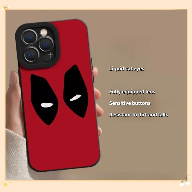 Marvel The Avengers Deadpool Phone Case Suitable for IPhone 13, IPhone 14 Plus IPhone 15, Promax Funny Mask, Liquid Cat Eye Case