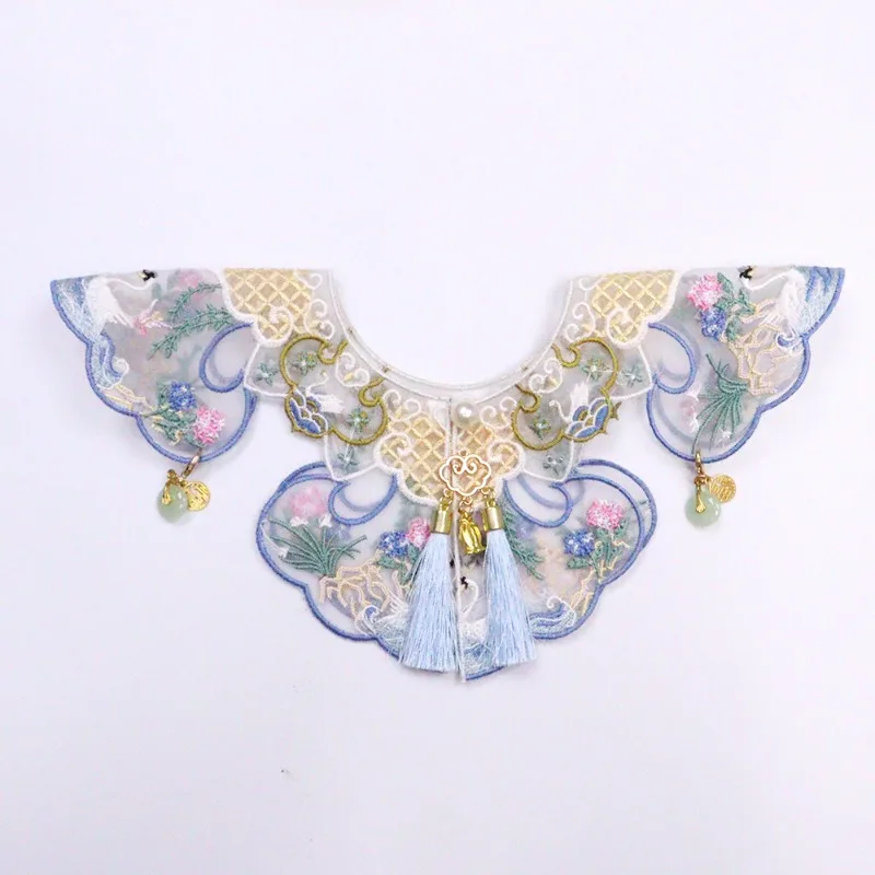 

Hanfu Chinese tassel cloud shoulder, pet swan embroidered scarf