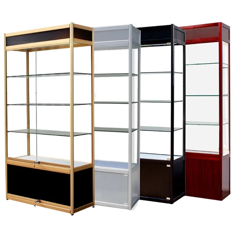 

Shelf Shelf Metal Titanium Alloy Display Shelf Model Glass Cabinet Storage Cabinet Lock Display Cabinet Household and Commercial