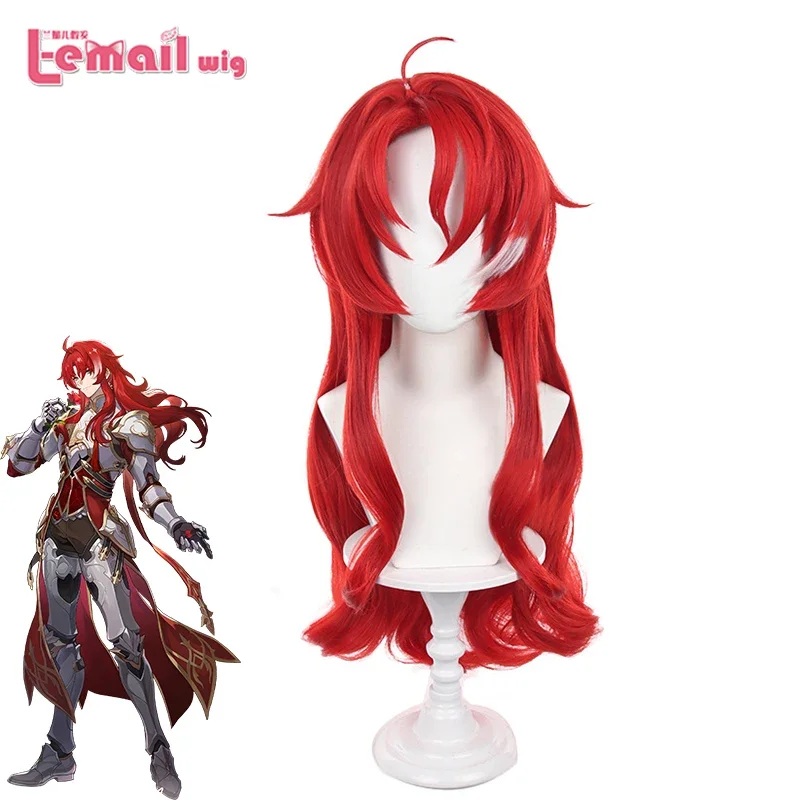 L-email wig Synthetic Hair Game Honkai Star Rail Argenti Cosplay Wig 70cm Long Red Loose Wavy Wigs Heat Resistant Wig