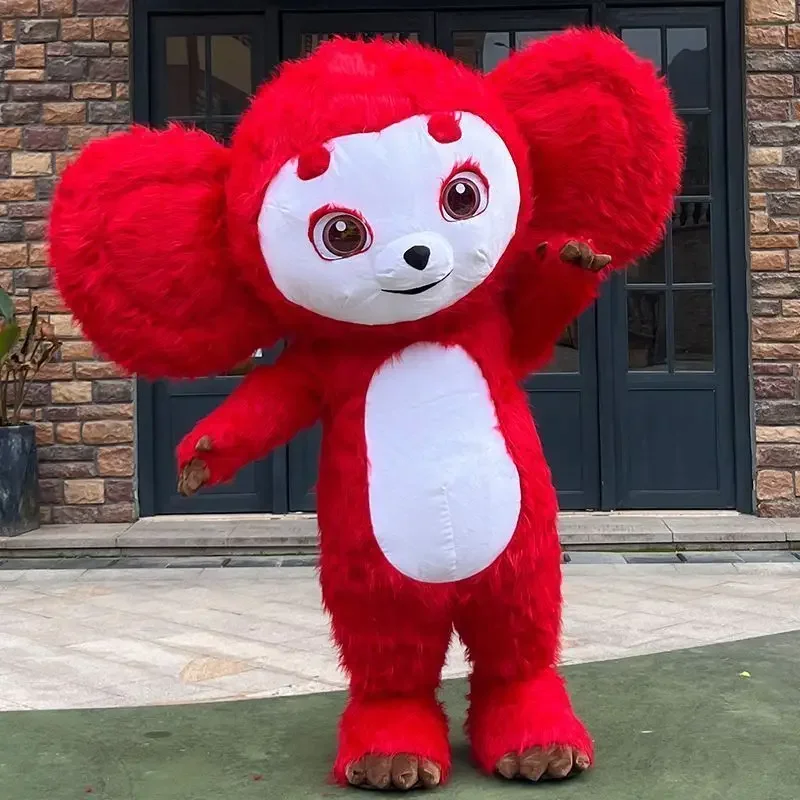 Costume da mascotte Cheburashka gonfiabile da 2 m/2,6 m, bambola da passeggio con scimmia con grandi orecchie carine per la pubblicità e abiti di Halloween senza batteria