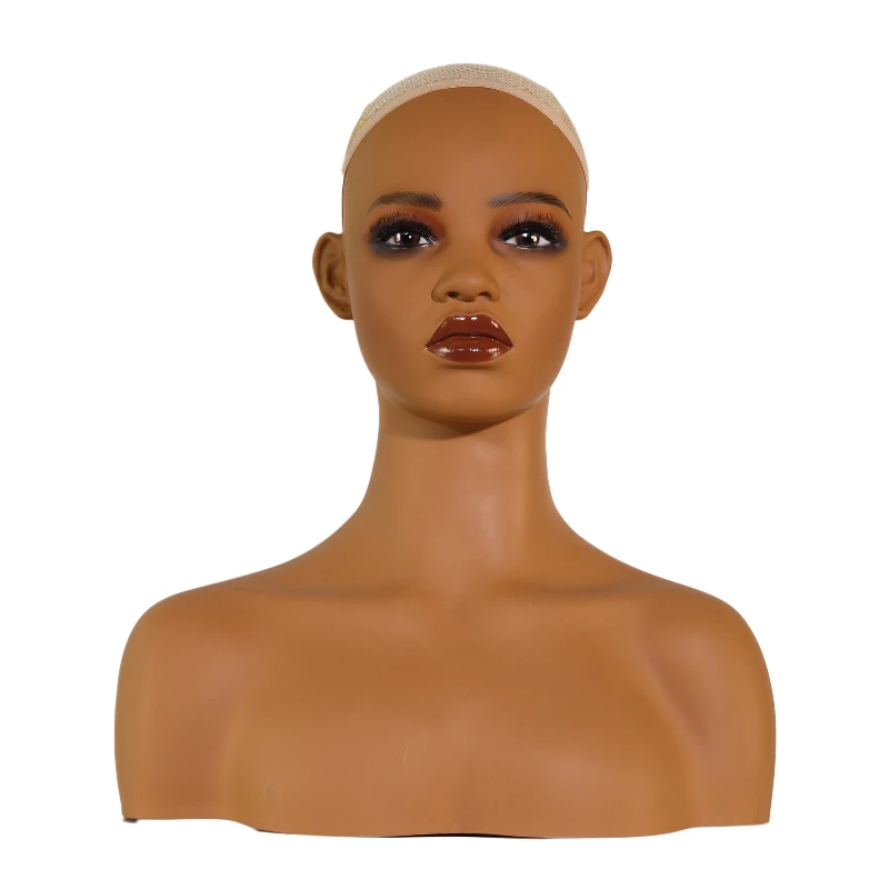 

African black makeup model head wig display head model