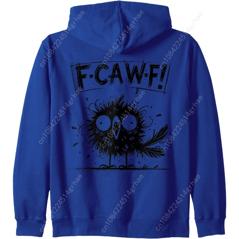 Black Crow, F-Caw-F Funny Black Bird Zip Hoodie