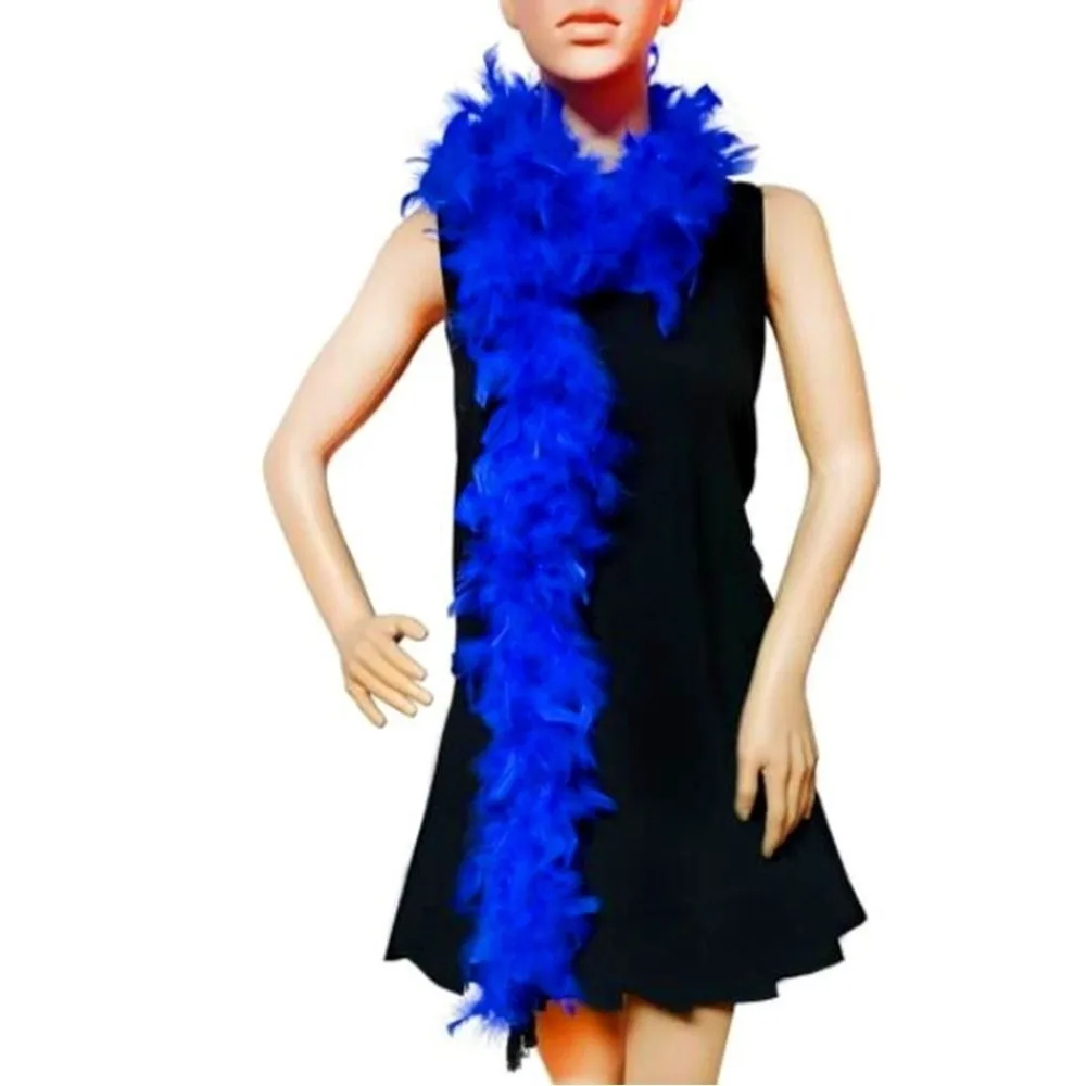 Cute Solid Color Feather Boa Fluffy Natural Feather Scarf Turkey Feather Shawl Apparel Fabric Cosplay