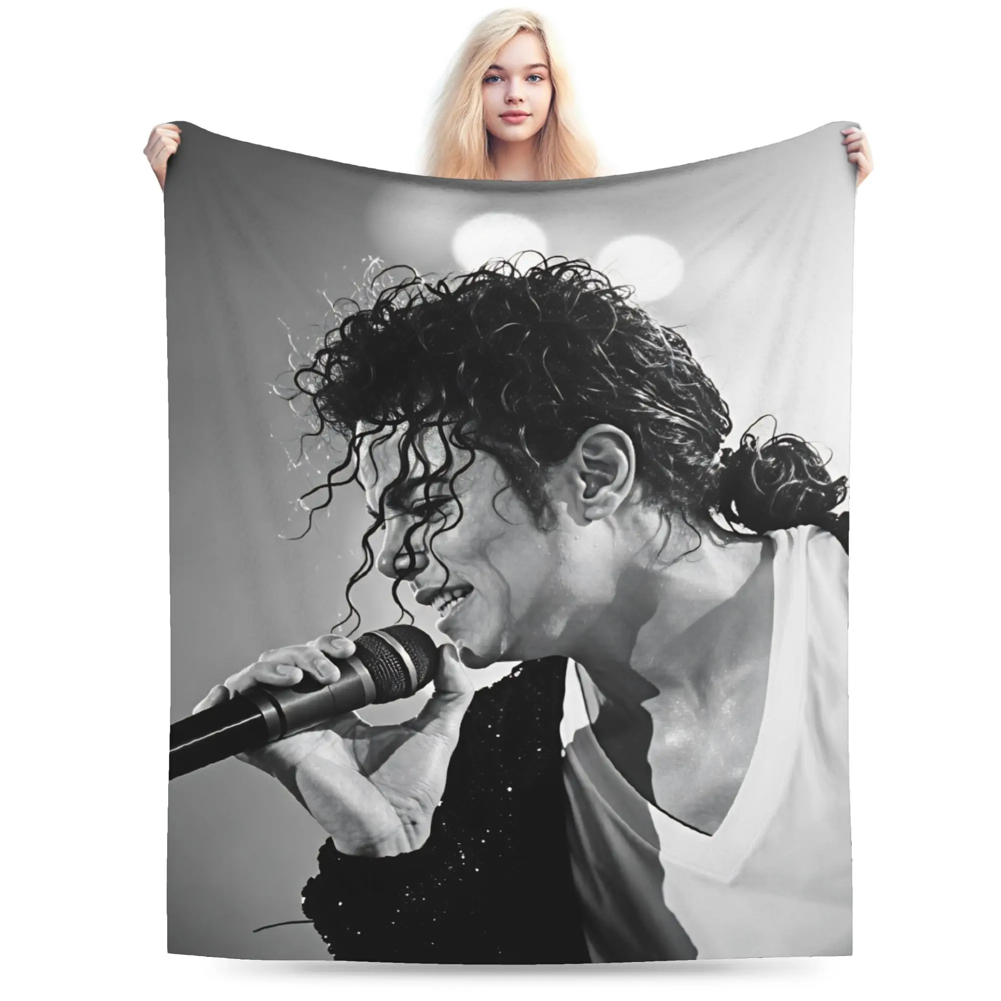 Michael Jackson King of Pop MJ Blankets Adults Girls Flannel Throw Blanket For Sofa Home Super Soft Quality Bedspread Present