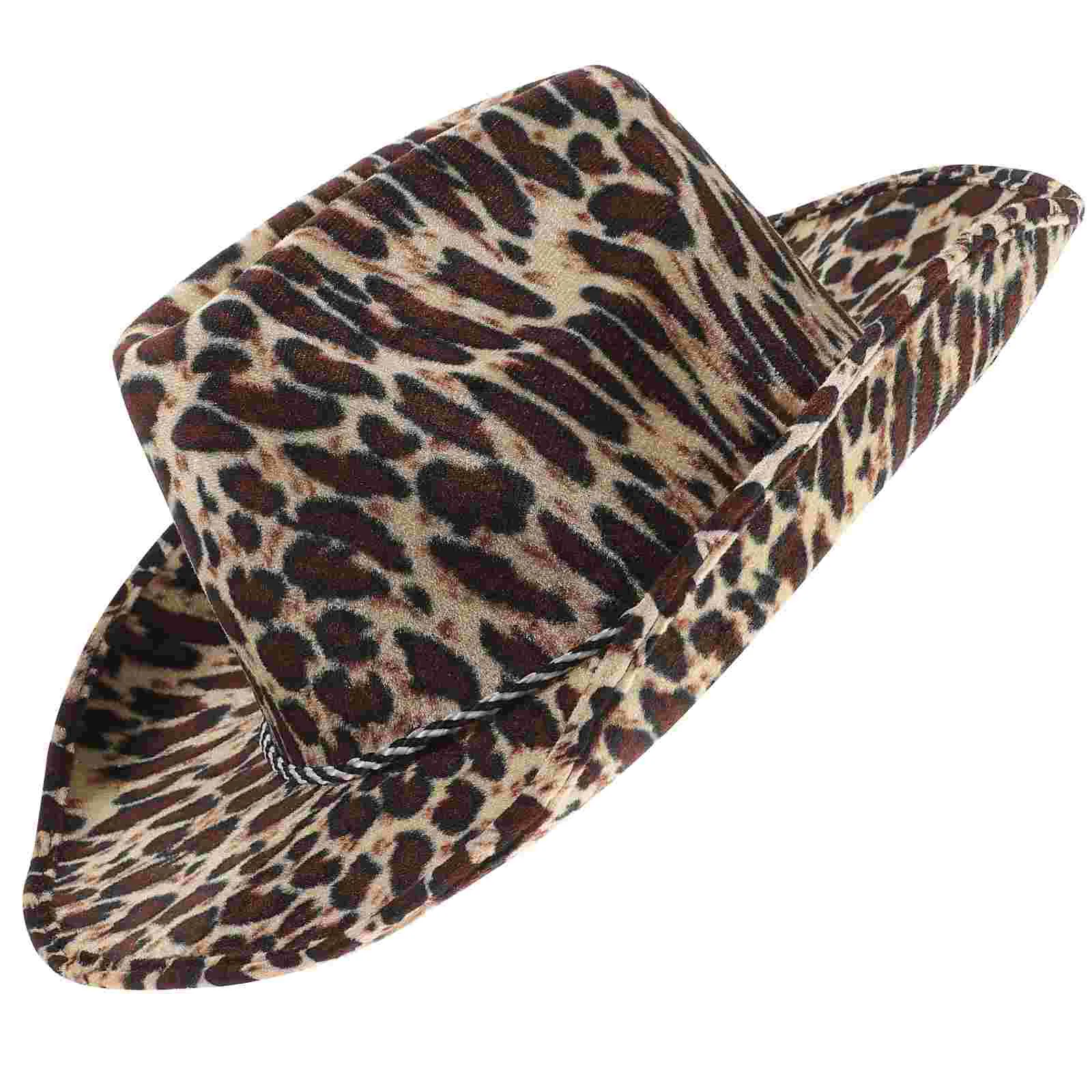 Leopard Hats Western Cowboy Beach Party Prop Crafts Cheetah Cowgirl Comfortable Performance Toddler Denim