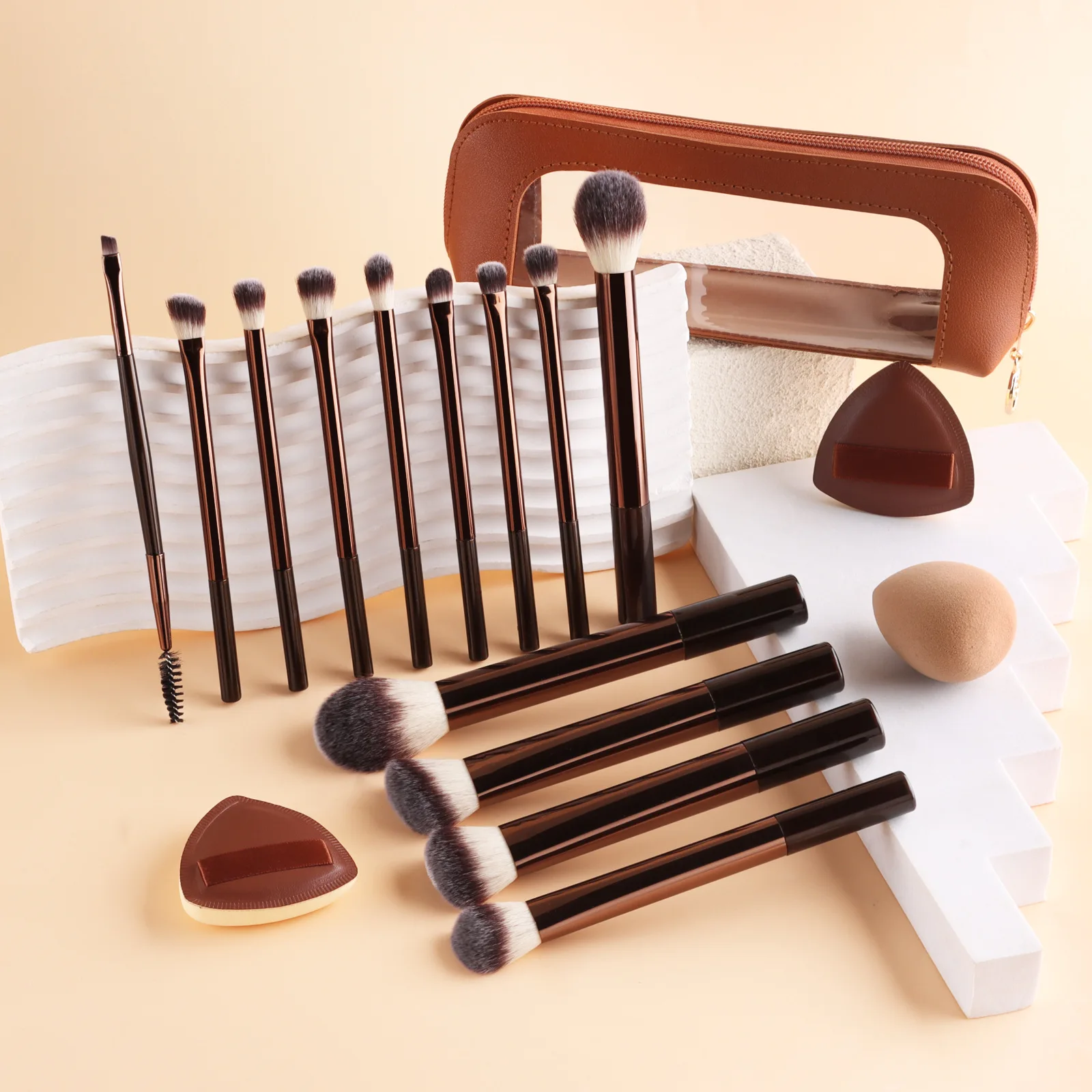 13/14pcs Makeup Brushes with Storage Bag Soft Fluffy Cosmetic Foundation Powder Eyeshadow Kabuki Blending Beauty Tool Makeup