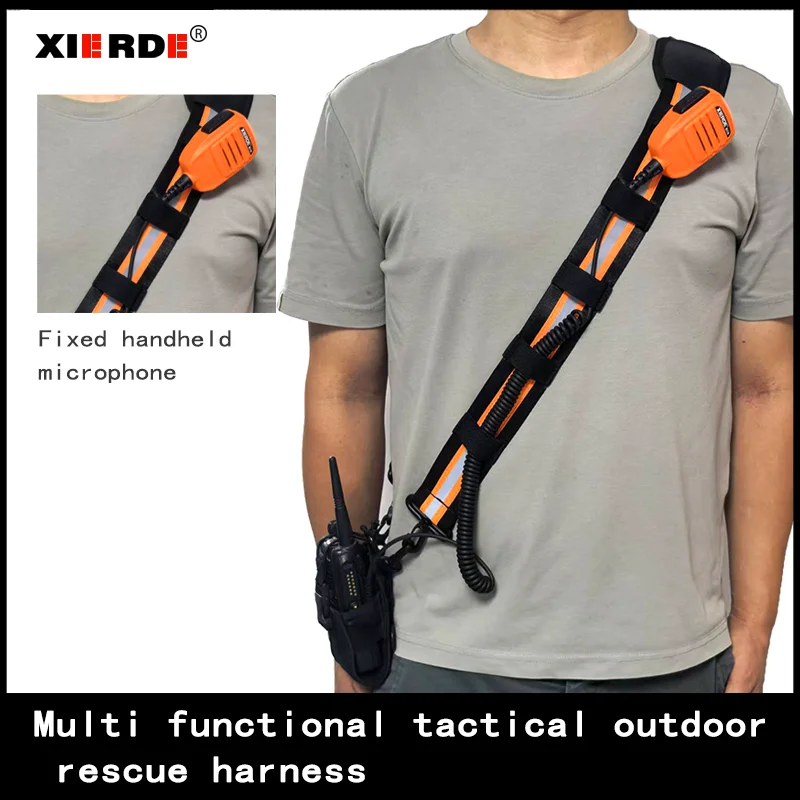Fire Fighting Site Special Tactical Shoulder Strap Outdoor Sports Rescue Strap Walkie-Talkie Backpack, Protective Cover