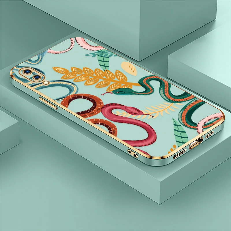 

Чехол для телефона с рисунком змеи для Vivo V20 SE V19 Pro V9 V11 V17 V15, силиконовое покрытие, противоударный, с защитой от падения, мягкий чехол из ТПУ