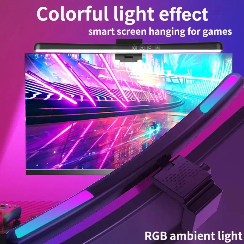 Computer Monitor Light Bar RGB Music Rhythm Screen Hanging Lights Dimming Desk Lamp Reading Gaming Table Lighting view 4