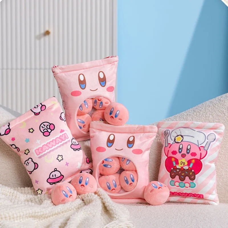 Фото Плюшевая кукла Кирби 20 см, аниме-персонаж, с сумкой для закусок, мягкая игрушка, декор для дома, отличный подарок на Рождество и день рождения