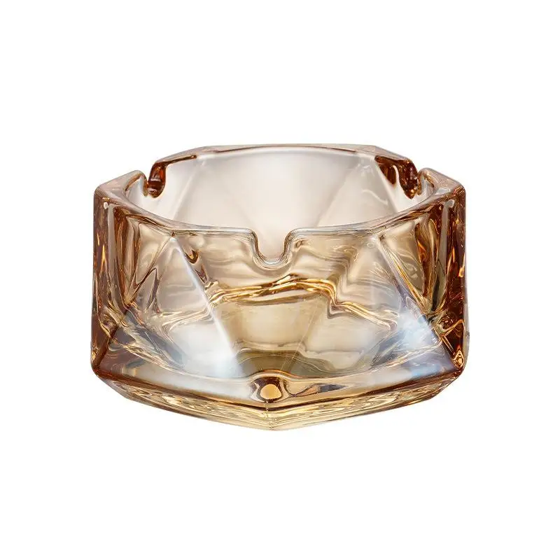 

Thickened Crystal Glass Ashtray Transparent Modern Simple High-End Office Cigarette Cup for Household Living Room Commercial Use